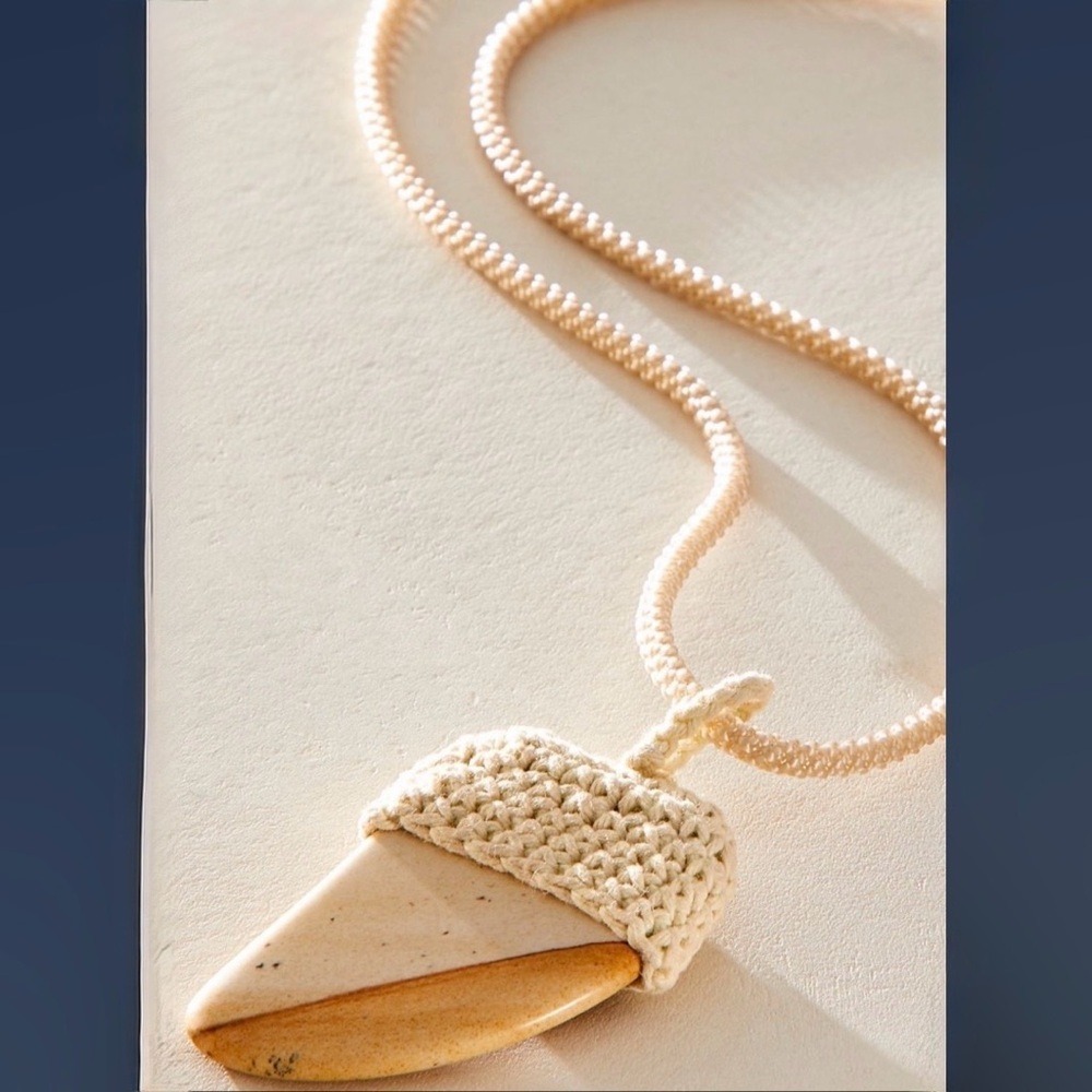 Free People Eleanor Pendant Necklace Picture Jasper semi precious stone new NWT - Picture 2 of 7